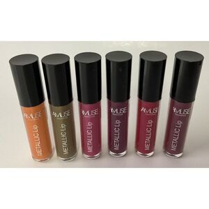NIP Lot of 6 Amuse Cosmetics Metallic Lip Color Liquid Lipstick Gloss Assorted